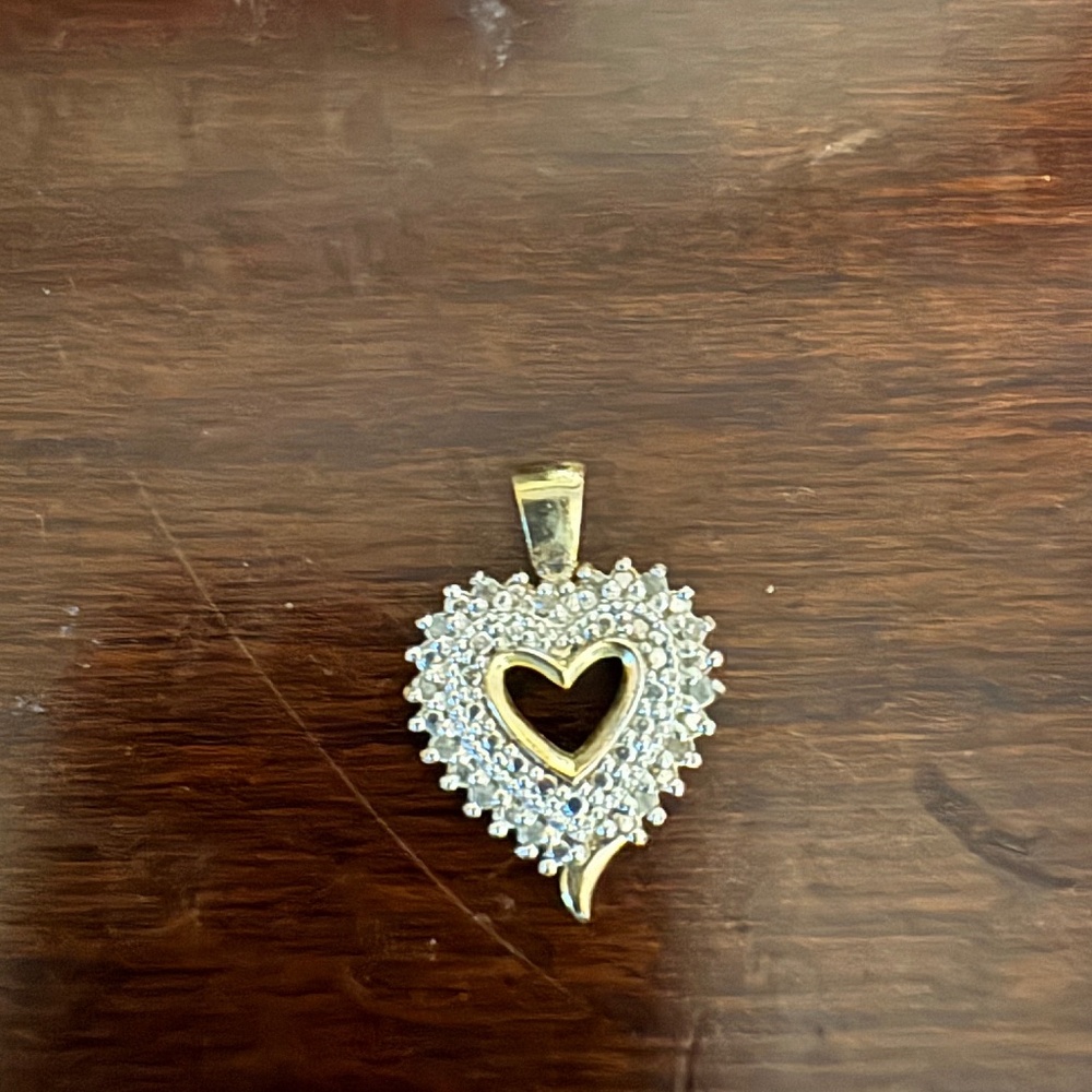 Chopped heart diamond charm